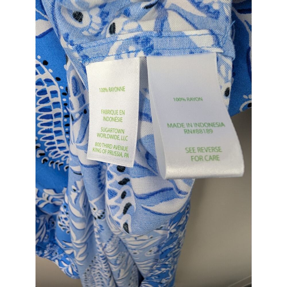 Lilly Pulitzer Laurelie Long Sleeve Caftan Dress Abaco Blue 10 - Picture 9 of 9